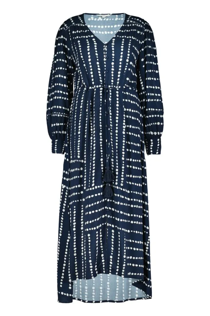 DiDi Dress Costa Dark blue Source print- Jurken & Tunieken