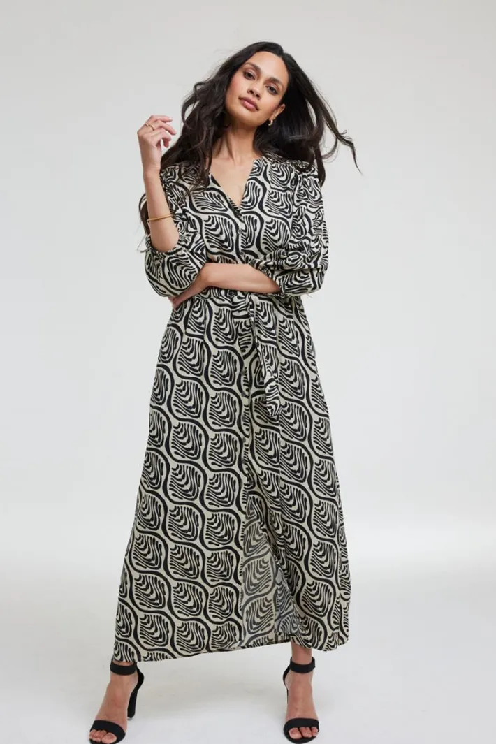DiDi Dress Dalina in de Feather grey with Palette print- Jurken & Tunieken