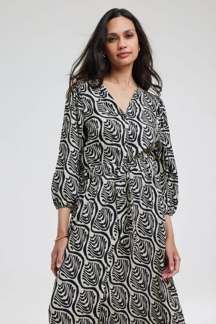 DiDi Dress Dalina in de Feather grey with Palette print- Jurken & Tunieken