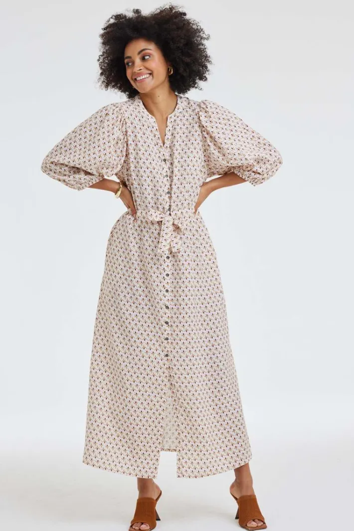 DiDi Dress Dalina Offwhite Pixie print- Jurken & Tunieken
