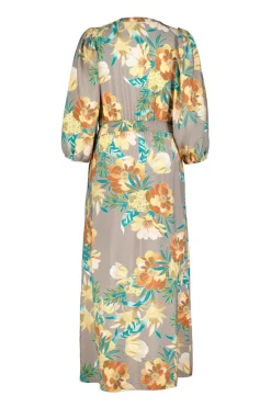 DiDi Dress Dalina Taupe Rising sun print- Jurken & Tunieken