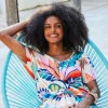 DiDi Dress Jacky Offwhite Tropicalia print- Jurken & Tunieken