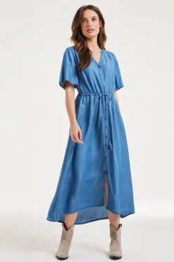 DiDi Dress Jazzy Denim mid blue- Denim | Jurken & Tunieken