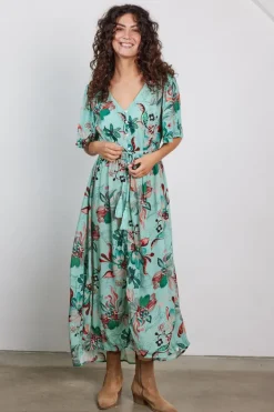 DiDi Dress Jazzy Ocean green Reflection print- Jurken & Tunieken