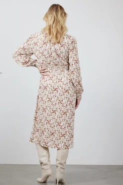 DiDi Dress Jewel Ecru Happy leaves print- Jurken & Tunieken