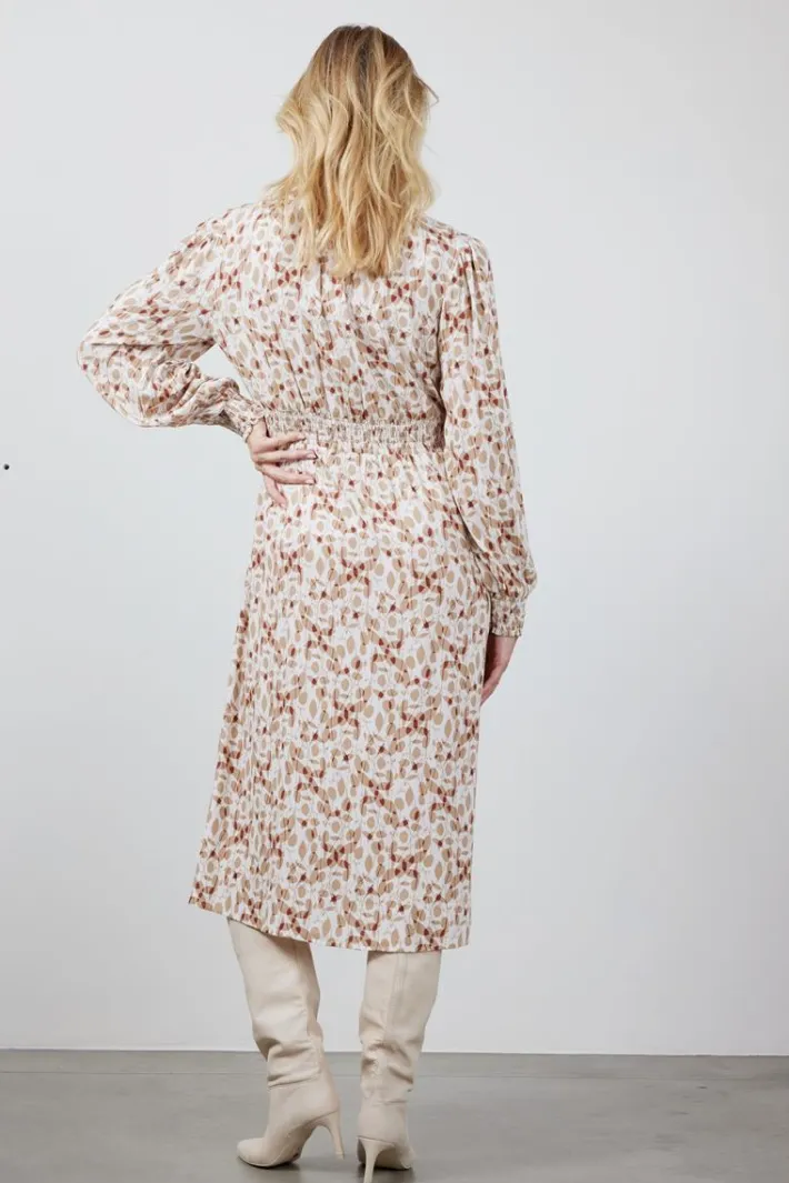 DiDi Dress Jewel Ecru Happy leaves print- Jurken & Tunieken