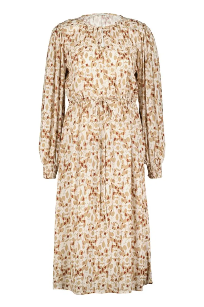 DiDi Dress Jewel Ecru Happy leaves print- Jurken & Tunieken