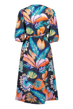 DiDi Dress Lina Blue Tropicalia print- Jurken & Tunieken