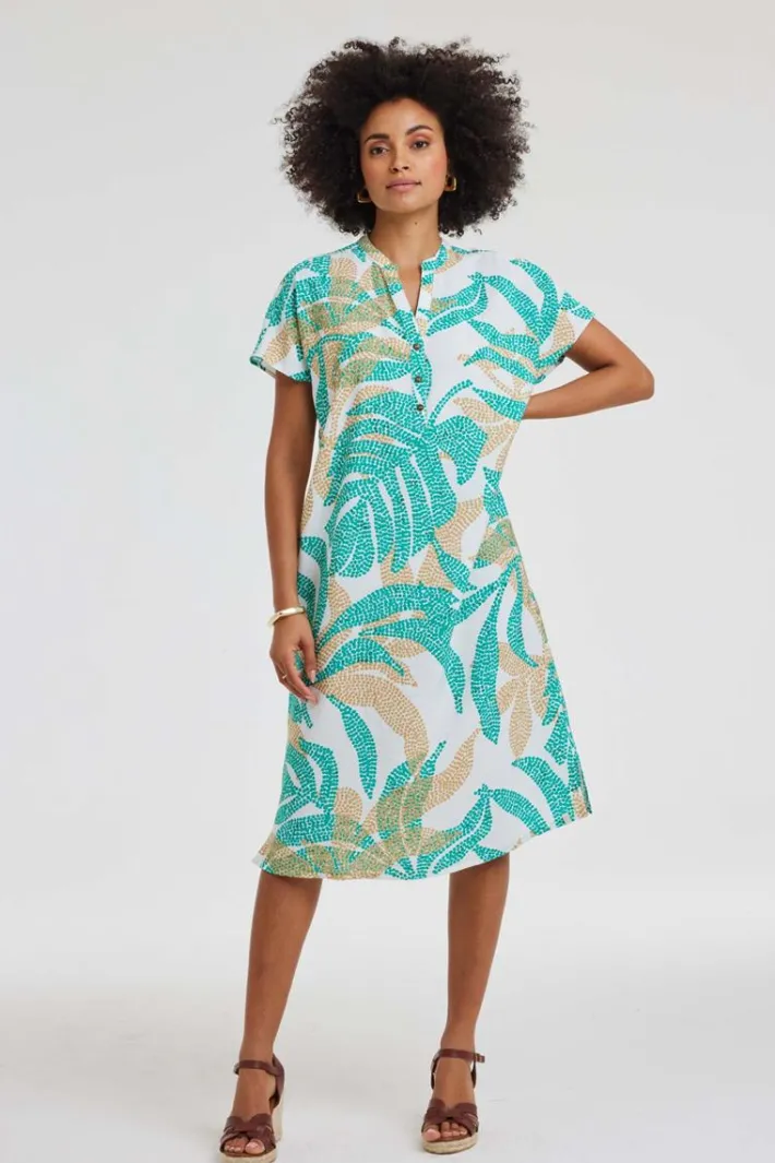DiDi Dress Mauro Offwhite Bahia print- Jurken & Tunieken