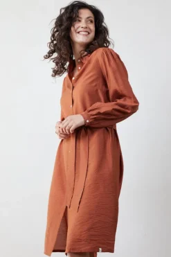 DiDi Dress Maya in Ginger brown- Jurken & Tunieken