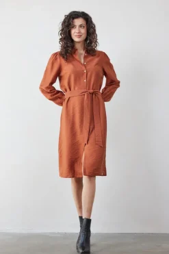 DiDi Dress Maya in Ginger brown- Jurken & Tunieken