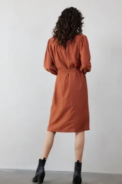 DiDi Dress Maya in Ginger brown- Jurken & Tunieken