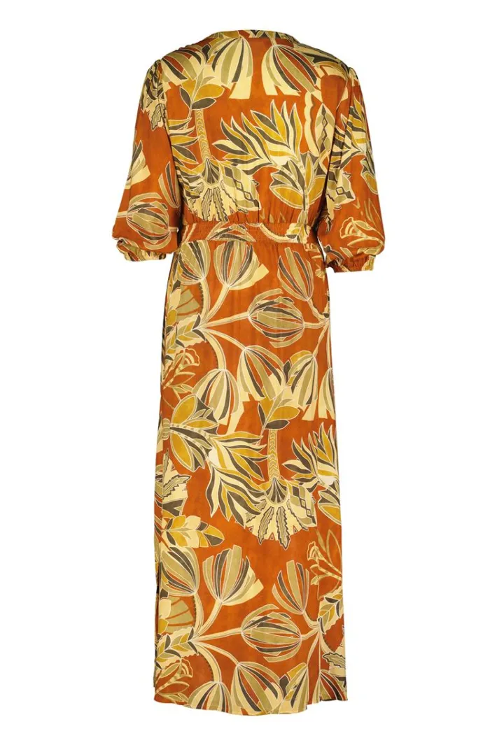 DiDi Dress Nantes in Copper with Palma print- Jurken & Tunieken