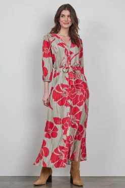 DiDi Dress Nantes in Feather grey with Fleuri print- Jurken & Tunieken