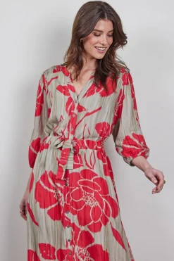 DiDi Dress Nantes in Feather grey with Fleuri print- Jurken & Tunieken