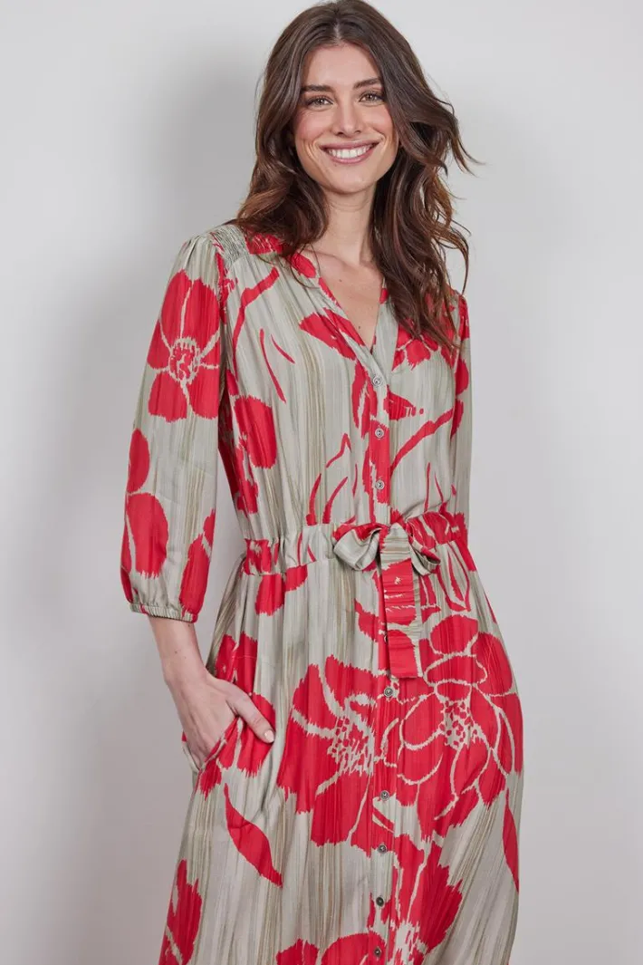 DiDi Dress Nantes in Feather grey with Fleuri print- Jurken & Tunieken
