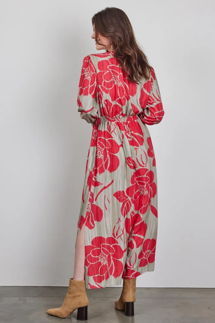 DiDi Dress Nantes in Feather grey with Fleuri print- Jurken & Tunieken