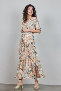 DiDi Dress Nantes in Offwhite with Maritimo print- Jurken & Tunieken