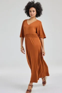 DiDi Dress Naomi in Ginger Brown- Basics | Jurken & Tunieken