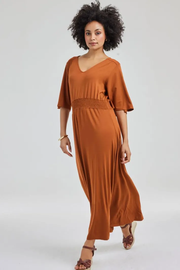 DiDi Dress Naomi in Ginger Brown- Basics | Jurken & Tunieken