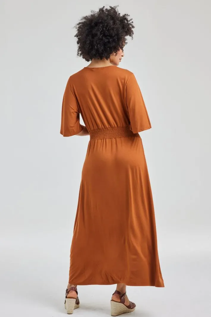 DiDi Dress Naomi in Ginger Brown- Basics | Jurken & Tunieken