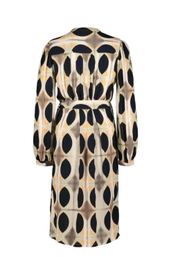 DiDi Dress Noble in Sand with Monsoon print- Jurken & Tunieken