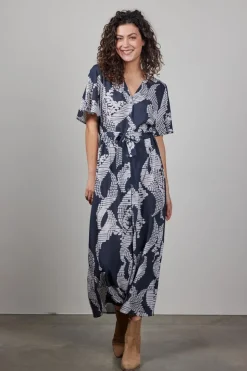DiDi Dress Nova in Darkblue met Dancing dots print- Jurken & Tunieken