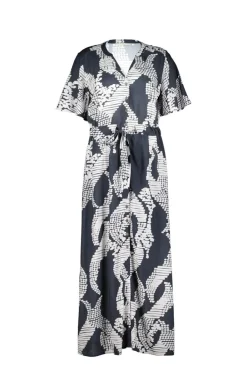 DiDi Dress Nova in Darkblue met Dancing dots print- Jurken & Tunieken