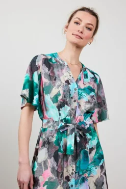 DiDi Dress Nova in Light grey with dreamscape print- Jurken & Tunieken