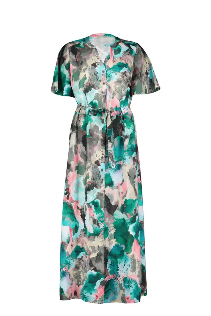 DiDi Dress Nova in Light grey with dreamscape print- Jurken & Tunieken