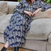 DiDi Dress Paz Dark blue Glow print- Jurken & Tunieken