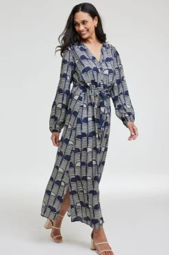 DiDi Dress Paz Dark blue Glow print- Jurken & Tunieken