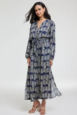 DiDi Dress Paz Dark blue Glow print- Jurken & Tunieken