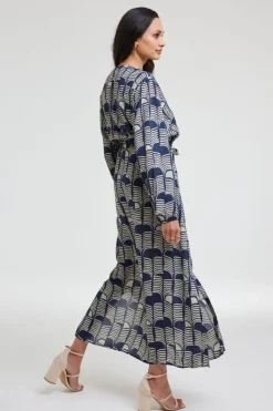 DiDi Dress Paz Dark blue Glow print- Jurken & Tunieken