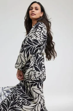 DiDi Dress Paz in black with Oasis print- Jurken & Tunieken