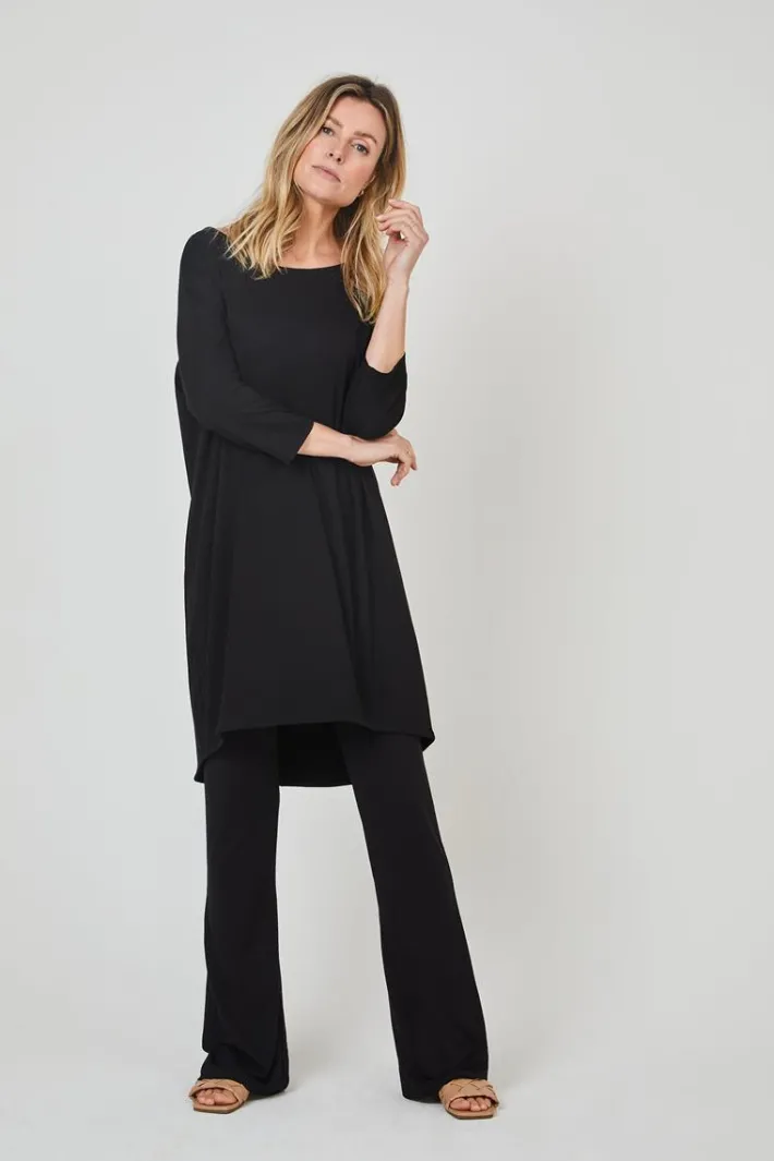 DiDi Easy loose dress 3/4 sleeves zwart- Basics | Jurken & Tunieken