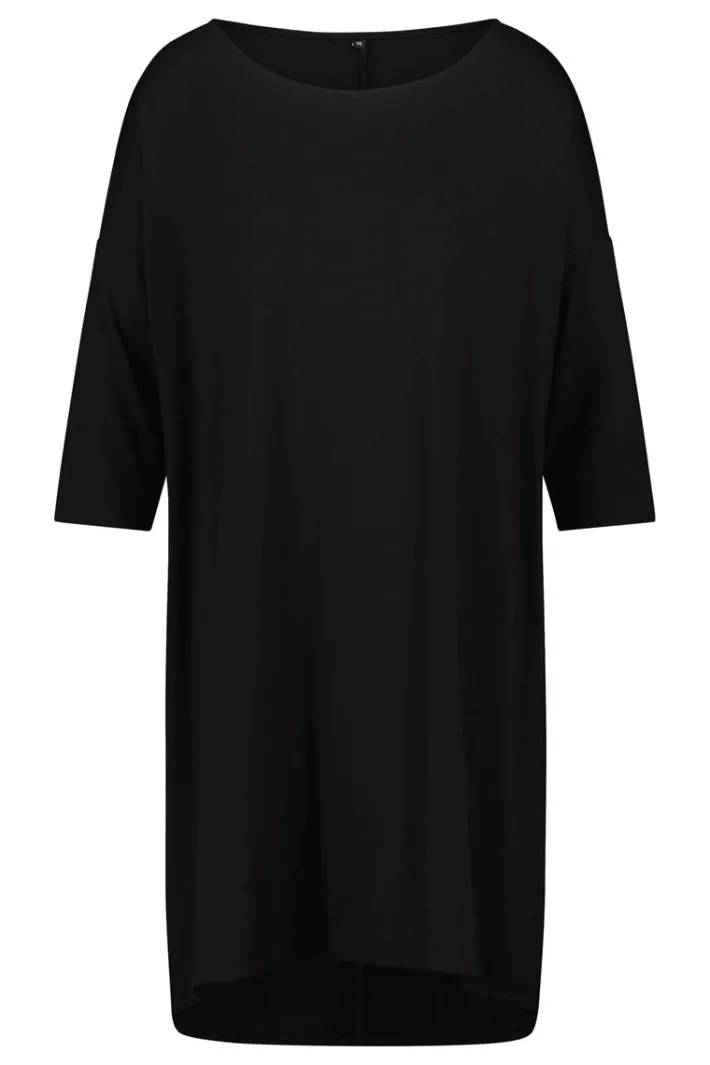 DiDi Easy loose dress 3/4 sleeves zwart- Basics | Jurken & Tunieken