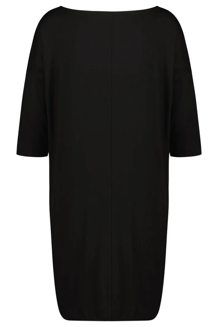 DiDi Easy loose dress 3/4 sleeves zwart- Basics | Jurken & Tunieken