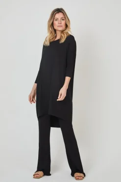 DiDi Easy loose dress 3/4 sleeves zwart- Basics | Jurken & Tunieken