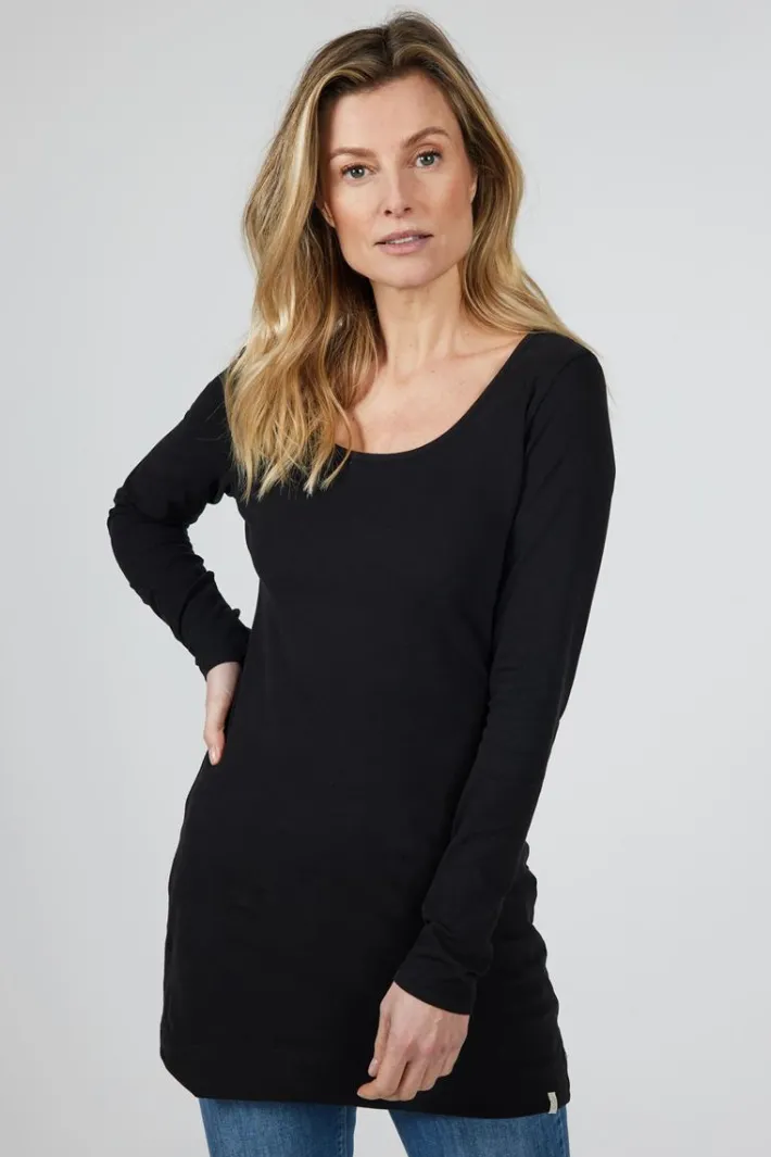 DiDi Extra long tee Leija in Black- Basics | T-shirts & Tops