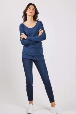 DiDi Extra long tee Leija in Dark Blue- Basics | T-shirts & Tops
