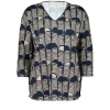 DiDi Fancy V-tee Dark blue Glow print- T-shirts & Tops