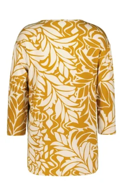 DiDi Fancy V-tee in Brown with Oasis print- T-shirts & Tops