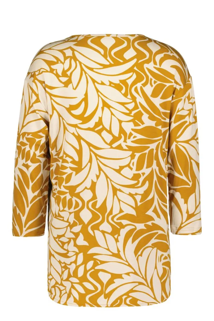 DiDi Fancy V-tee in Brown with Oasis print- T-shirts & Tops