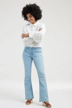 DiDi Flared denim pants bleached- Denim | Lange Broeken