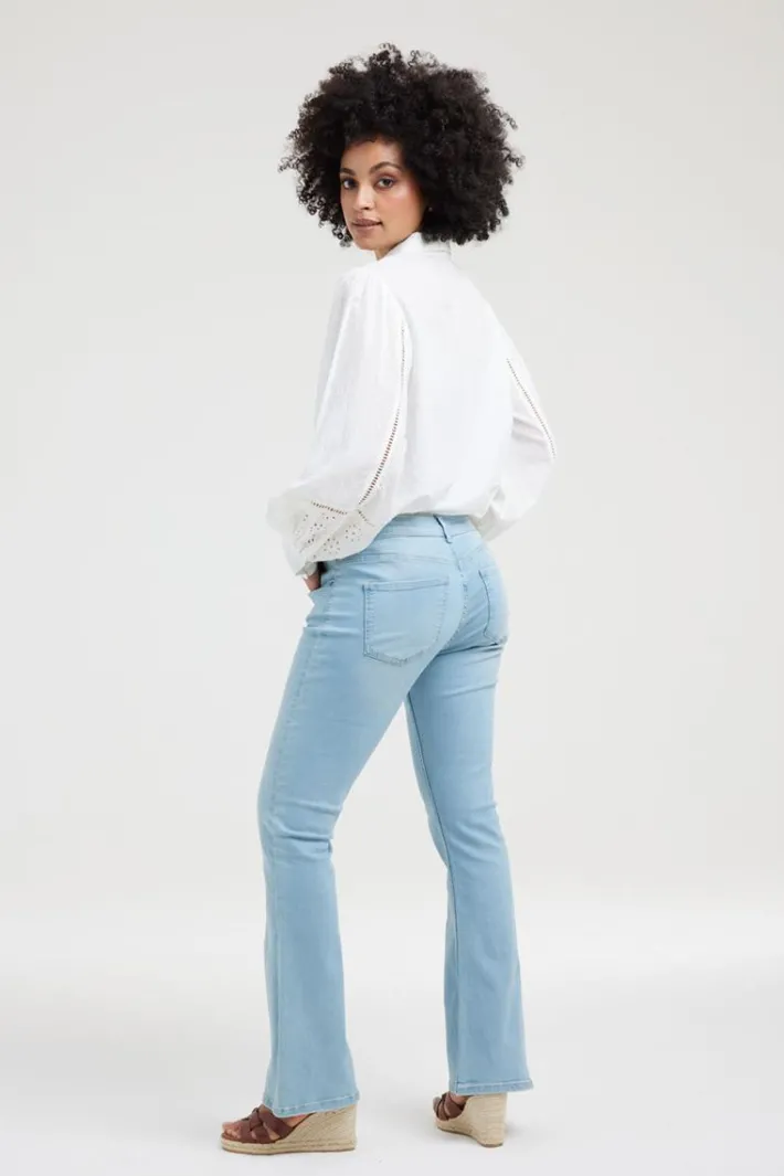 DiDi Flared denim pants bleached- Denim | Lange Broeken