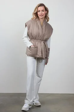 DiDi Gilet Romy mouwloos in taupe- Jassen | Gilets
