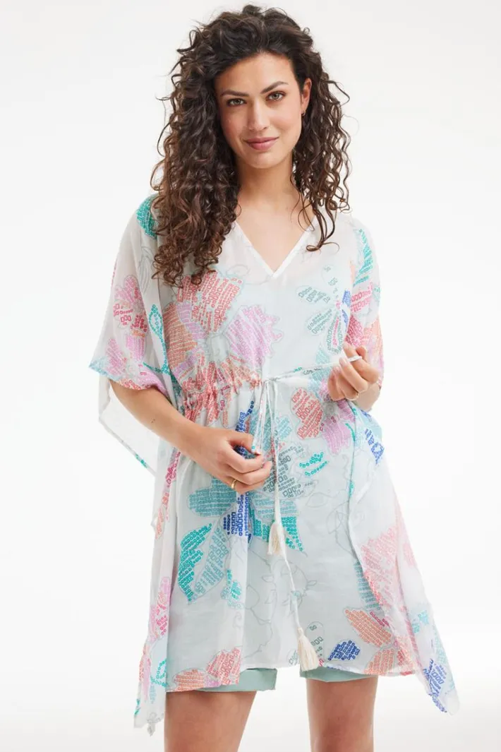 DiDi Kaftan Lagoon Bitmap print- Kaftans En Kimonos | Jurken & Tunieken