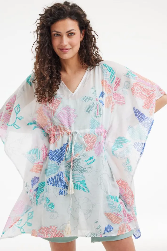 DiDi Kaftan Lagoon Bitmap print- Kaftans En Kimonos | Jurken & Tunieken