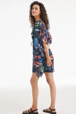 DiDi Kaftan Lagoon Botanic spice print- Kaftans En Kimonos | Jurken & Tunieken